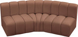 Meridian Furniture - Arc Vegan Leather 3 Piece Sectional in Cognac - 101Cognac-S3B - GreatFurnitureDeal