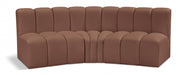 Meridian Furniture - Arc Vegan Leather 3 Piece Sectional in Cognac - 101Cognac-S3B - GreatFurnitureDeal