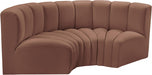 Meridian Furniture - Arc Vegan Leather 3 Piece Sectional in Cognac - 101Cognac-S3C - GreatFurnitureDeal