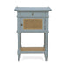 Bramble - Montego Square End Table in Ocean Blue w/ Drawer & Rattan Natural Door - 28098OCB-RNAT--- - GreatFurnitureDeal