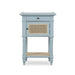 Bramble - Montego Square End Table in Ocean Blue w/ Drawer & Rattan Natural Door - 28098OCB-RNAT--- - GreatFurnitureDeal