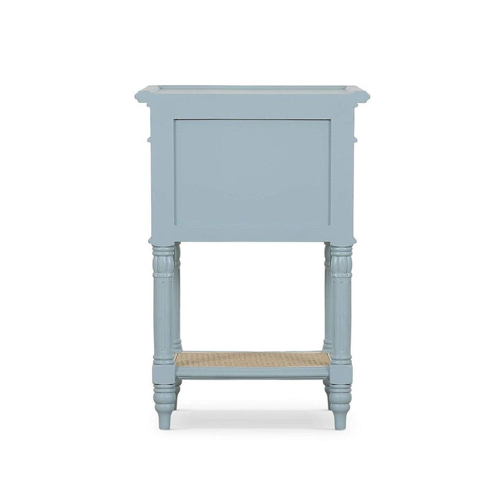 Bramble - Montego Square End Table in Ocean Blue w/ Drawer & Rattan Natural Door - 28098OCB-RNAT--- - GreatFurnitureDeal