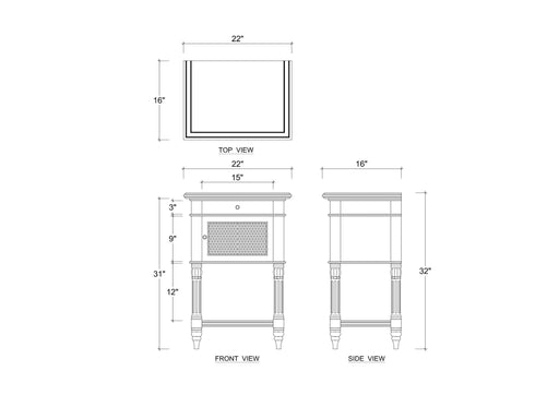 Bramble - Montego Square End Table w/ Drawer & Rattan Door - BR-28098 - GreatFurnitureDeal