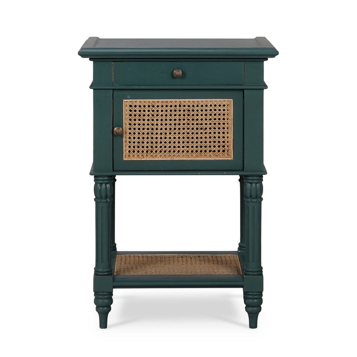 Bramble - Montego Square End Table w/ Drawer & Rattan Door - BR-28098 - GreatFurnitureDeal