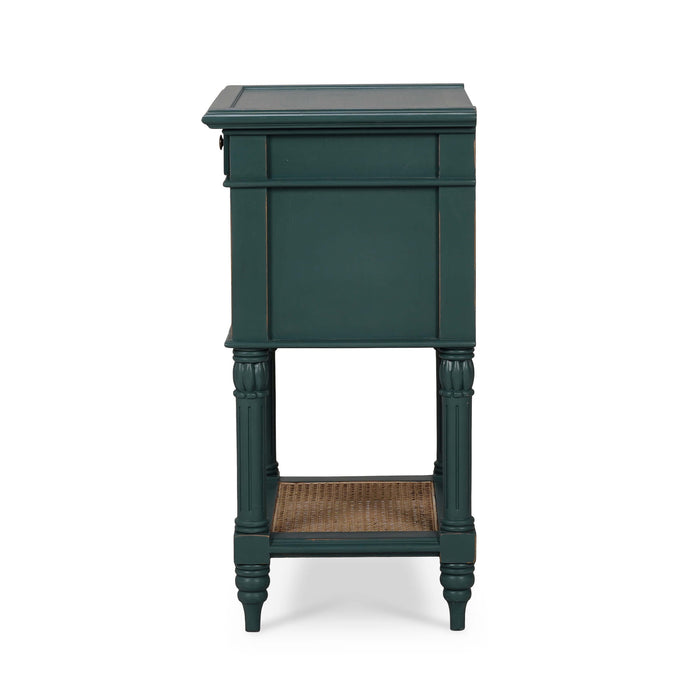 Bramble - Montego Square End Table w/ Drawer & Rattan Door - BR-28098 - GreatFurnitureDeal