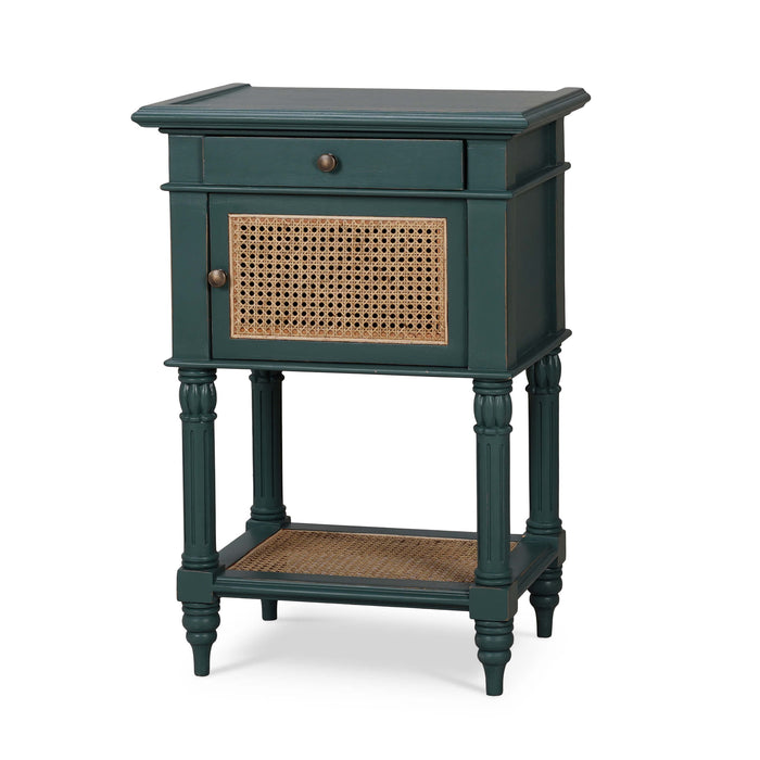 Bramble - Montego Square End Table w/ Drawer & Rattan Door - BR-28098