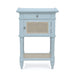 Bramble - Montego Square End Table In Ocean Blue w/ Drawer & Rattan Natural Door - 28098OCB-RNAT--- - GreatFurnitureDeal