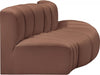 Meridian Furniture - Arc Vegan Leather 3 Piece Sectional in Cognac - 101Cognac-S3E - GreatFurnitureDeal