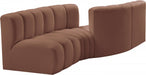 Meridian Furniture - Arc Vegan Leather 4 Piece Sectional in Cognac - 101Cognac-S4A - GreatFurnitureDeal