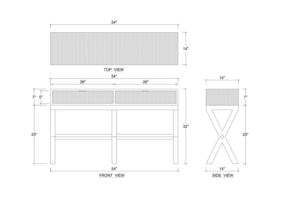 Bramble - Renoir Console w/ Raffia - BR-28102 - GreatFurnitureDeal