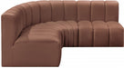 Meridian Furniture - Arc Vegan Leather 4 Piece Sectional in Cognac - 101Cognac-S4B - GreatFurnitureDeal