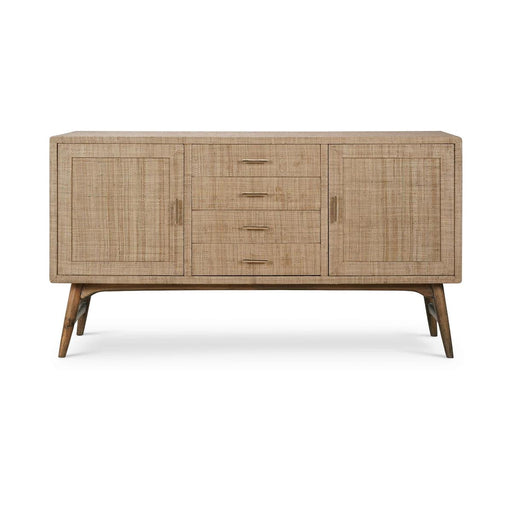 Bramble - Pierre Mid Century Buffet Wrapped in Raw Raffia w/ Straw Wash Legs - 28103RFRW-STW--- - GreatFurnitureDeal