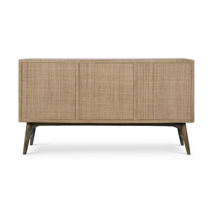 Bramble - Pierre Mid Century Buffet Wrapped in Raw Raffia w/ Straw Wash Legs - 28103RFRW-STW---