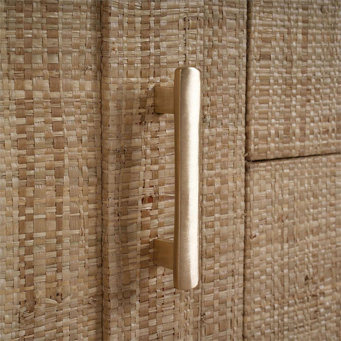 Bramble - Pierre Mid Century Buffet Wrapped in Raw Raffia w/ Straw Wash Legs - 28103RFRW-STW---