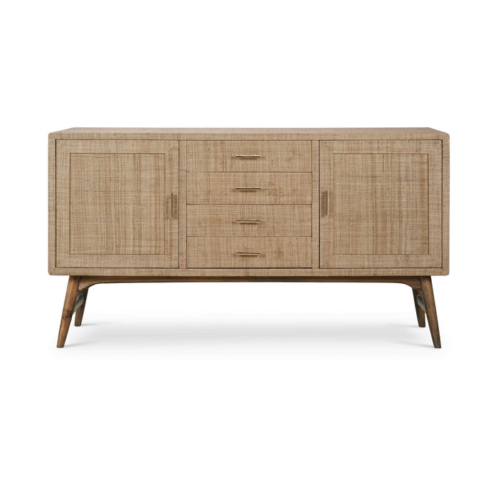 Bramble - Pierre Mid Century Buffet In Raw Raffia & Straw Wash - 28103RFRW-STW--- - GreatFurnitureDeal