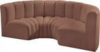 Meridian Furniture - Arc Vegan Leather 4 Piece Sectional in Cognac - 101Cognac-S4C - GreatFurnitureDeal