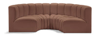 Meridian Furniture - Arc Vegan Leather 4 Piece Sectional in Cognac - 101Cognac-S4C - GreatFurnitureDeal