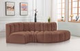 Meridian Furniture - Arc Vegan Leather 4 Piece Sectional in Cognac - 101Cognac-S4D - GreatFurnitureDeal