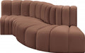 Meridian Furniture - Arc Vegan Leather 4 Piece Sectional in Cognac - 101Cognac-S4D - GreatFurnitureDeal