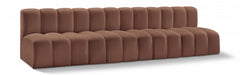 Meridian Furniture - Arc Vegan Leather 4 Piece Sectional in Cognac - 101Cognac-S4E - GreatFurnitureDeal