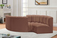 Meridian Furniture - Arc Vegan Leather 4 Piece Sectional in Cognac - 101Cognac-S4F - GreatFurnitureDeal