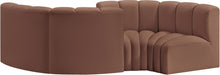 Meridian Furniture - Arc Vegan Leather 4 Piece Sectional in Cognac - 101Cognac-S4F - GreatFurnitureDeal