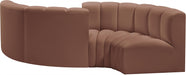 Meridian Furniture - Arc Vegan Leather 4 Piece Sectional in Cognac - 101Cognac-S4F - GreatFurnitureDeal