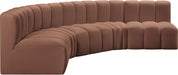 Meridian Furniture - Arc Vegan Leather 5 Piece Sectional in Cognac - 101Cognac-S5A - GreatFurnitureDeal