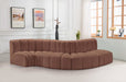 Meridian Furniture - Arc Vegan Leather 5 Piece Sectional in Cognac - 101Cognac-S5B - GreatFurnitureDeal