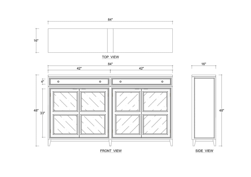 Bramble - Paris Sideboard w/ 2 Drawers In White Harvest & Straw Wash - 28110WHD-STW--- - GreatFurnitureDeal