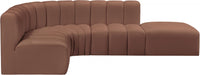 Meridian Furniture - Arc Vegan Leather 5 Piece Sectional in Cognac - 101Cognac-S5C - GreatFurnitureDeal