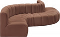 Meridian Furniture - Arc Vegan Leather 6 Piece Sectional in Cognac - 101Cognac-S6A - GreatFurnitureDeal