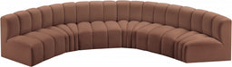 Meridian Furniture - Arc Vegan Leather 6 Piece Sectional in Cognac - 101Cognac-S6B - GreatFurnitureDeal