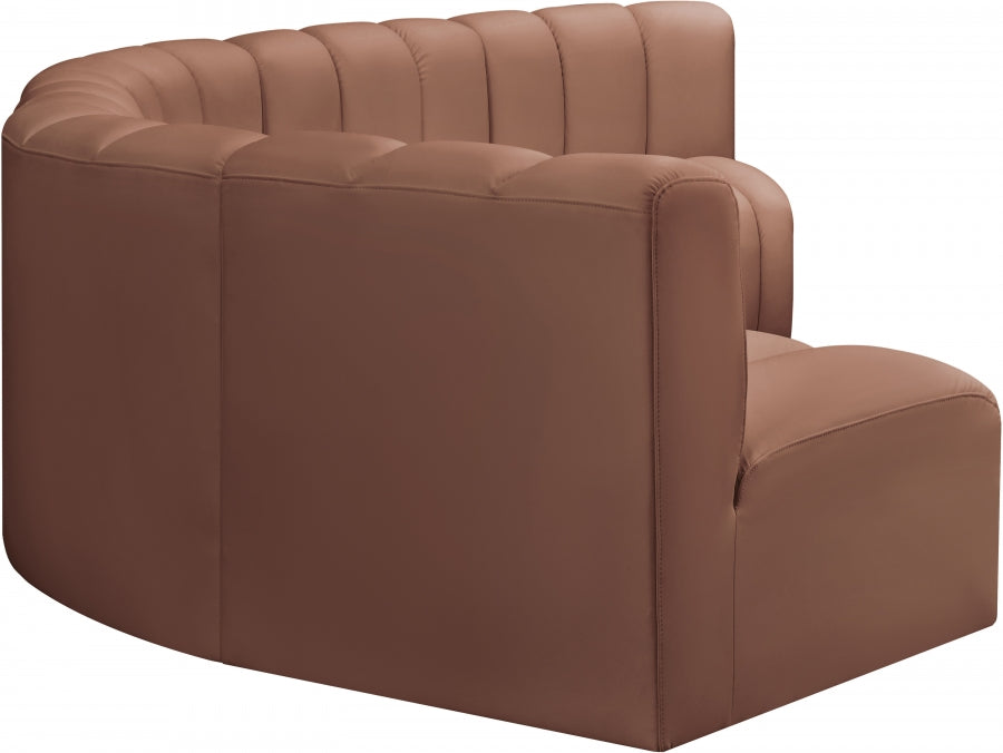 Meridian Furniture - Arc Vegan Leather 6 Piece Sectional in Cognac - 101Cognac-S6B - GreatFurnitureDeal