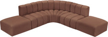 Meridian Furniture - Arc Vegan Leather 6 Piece Sectional in Cognac - 101Cognac-S6C - GreatFurnitureDeal