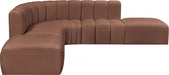 Meridian Furniture - Arc Vegan Leather 6 Piece Sectional in Cognac - 101Cognac-S6C - GreatFurnitureDeal