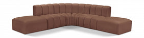 Meridian Furniture - Arc Vegan Leather 6 Piece Sectional in Cognac - 101Cognac-S6C - GreatFurnitureDeal