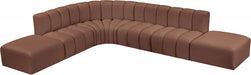 Meridian Furniture - Arc Vegan Leather 7 Piece Sectional in Cognac - 101Cognac-S7A - GreatFurnitureDeal