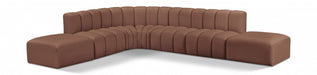 Meridian Furniture - Arc Vegan Leather 7 Piece Sectional in Cognac - 101Cognac-S7A - GreatFurnitureDeal