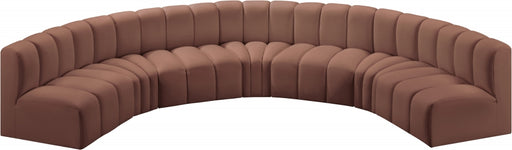 Meridian Furniture - Arc Vegan Leather 7 Piece Sectional in Cognac - 101Cognac-S7B - GreatFurnitureDeal