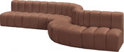 Meridian Furniture - Arc Vegan Leather 7 Piece Sectional in Cognac - 101Cognac-S7C - GreatFurnitureDeal