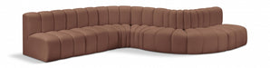 Meridian Furniture - Arc Vegan Leather 7 Piece Sectional in Cognac - 101Cognac-S7C - GreatFurnitureDeal