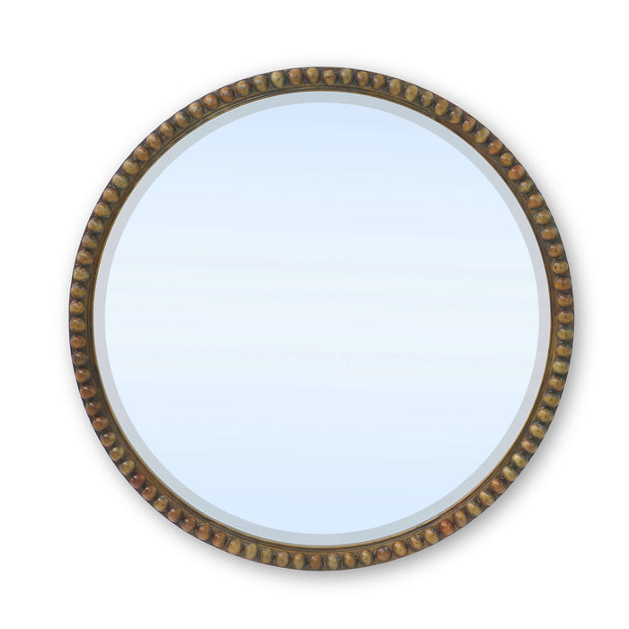 Bramble - Cholet Round Mirror Large In Straw Wash - BR-28118STW----- - GreatFurnitureDeal