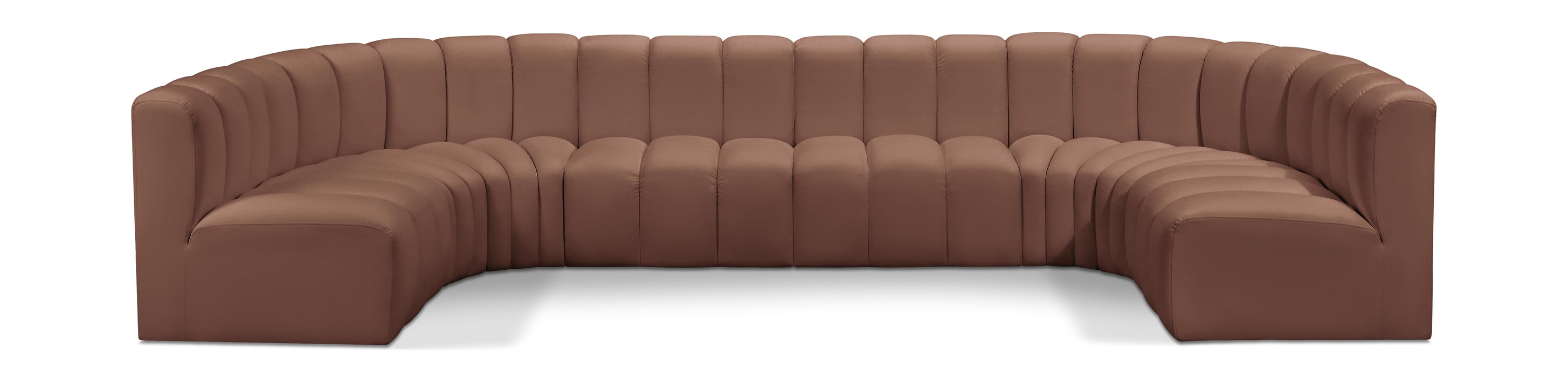 Meridian Furniture - Arc Vegan Leather 8 Piece Sectional in Cognac - 101Cognac-S8A - GreatFurnitureDeal