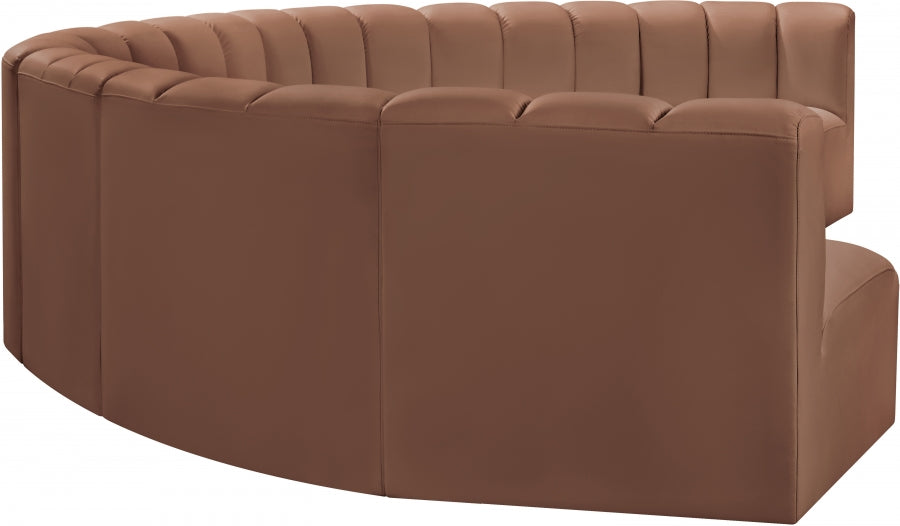 Meridian Furniture - Arc Vegan Leather 8 Piece Sectional in Cognac - 101Cognac-S8B - GreatFurnitureDeal