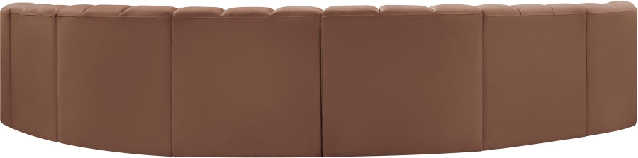 Meridian Furniture - Arc Vegan Leather 8 Piece Sectional in Cognac - 101Cognac-S8B - GreatFurnitureDeal