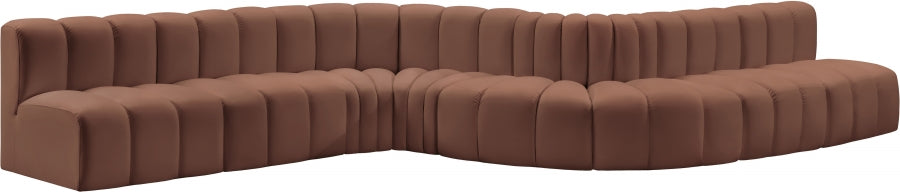 Meridian Furniture - Arc Vegan Leather 8 Piece Sectional in Cognac - 101Cognac-S8C - GreatFurnitureDeal