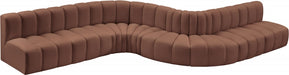 Meridian Furniture - Arc Vegan Leather 8 Piece Sectional in Cognac - 101Cognac-S8C - GreatFurnitureDeal