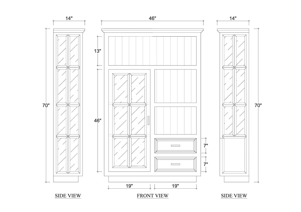 Bramble - Dakota 1 Door Display Cabinet - BR-28121 - GreatFurnitureDeal