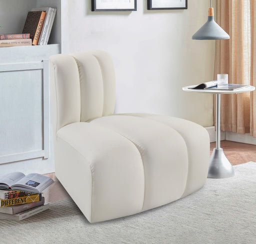 Meridian Furniture - Arc Vegan Leather Modular Chair in Cream - 101Cream-RC - GreatFurnitureDeal